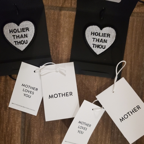 New 2 MOTHER Holier Than Thou Denim Patches and Mother Tags. - Picture 2 of 14